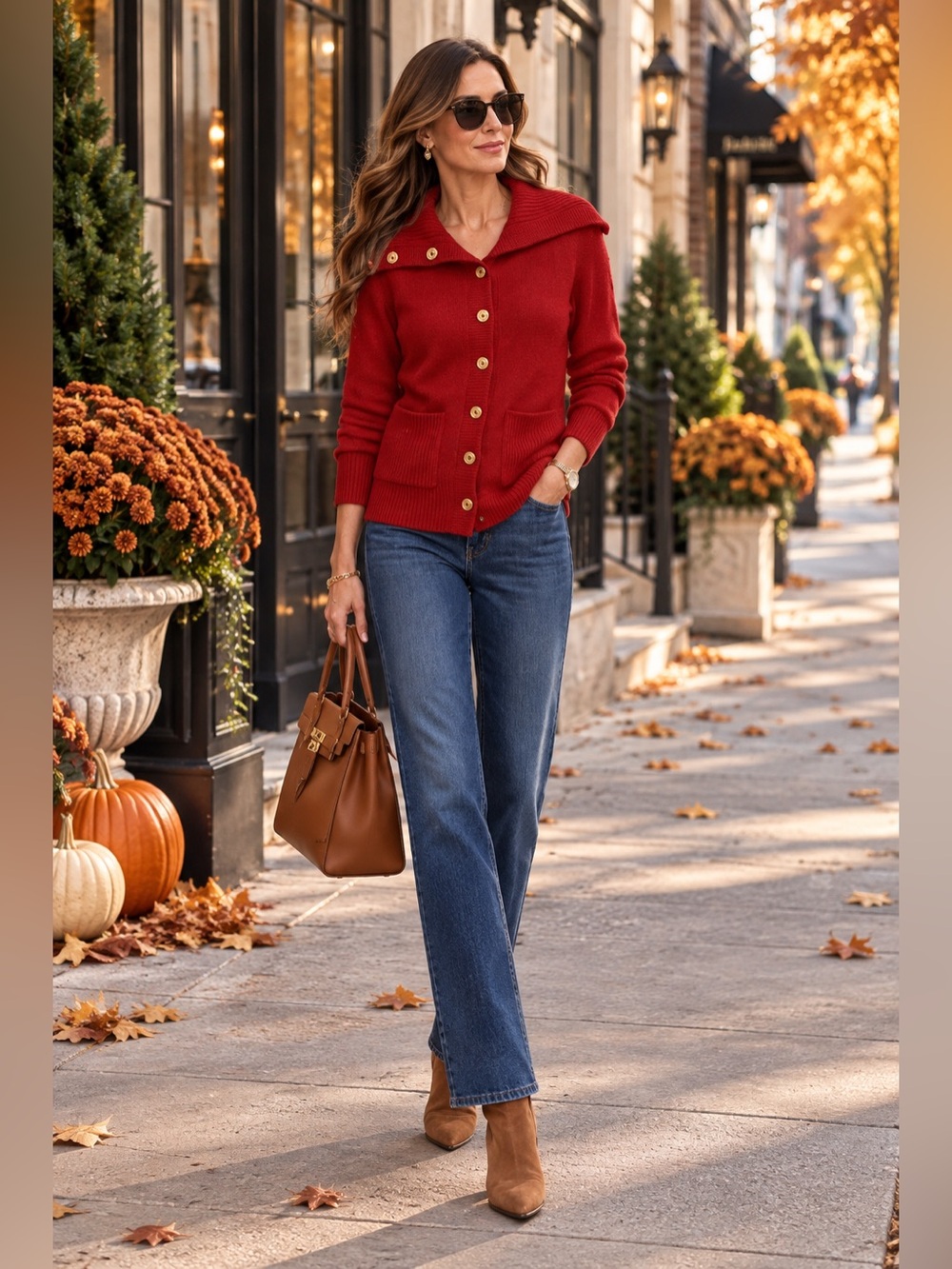 Banana Republic Red Shawl Collar Cardigan Sweater Gold Button S